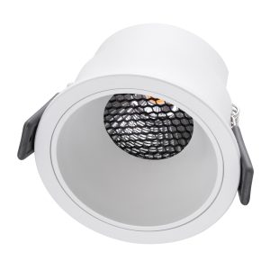 PLUTO-M 60255 Χωνευτό LED Spot Downlight TrimLess Φ8.4cm 10W 1250lm 38° AC 220-240V IP20 Φ8.4 x Υ5.9cm – Στρόγγυλο – Λευκό & Anti-Glare HoneyComb – Θερμό Λευκό 2700K – Bridgelux COB – 5 Years Warranty