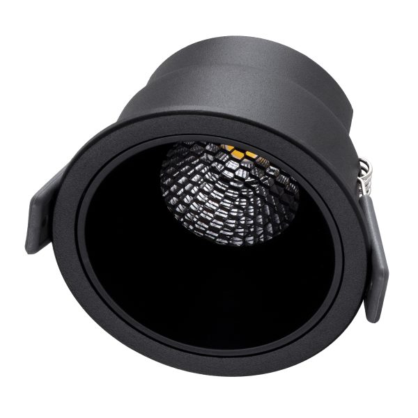 PLUTO-M 60256 Χωνευτό LED Spot Downlight TrimLess Φ8.4cm 10W 1300lm 38° AC 220-240V IP20 Φ8.4 x Υ5.9cm - Στρόγγυλο - Μαύρο & Anti-Glare HoneyComb - Φυσικό Λευκό 4500K - Bridgelux COB - 5 Years Warranty - Image 2