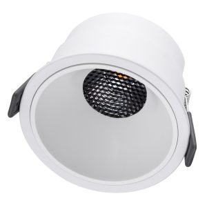 PLUTO-B 60261 Χωνευτό LED Spot Downlight TrimLess Φ10.4cm 15W 1875lm 38° AC 220-240V IP20 Φ10.4 x Υ6.5cm – Στρόγγυλο – Λευκό & Anti-Glare HoneyComb – Θερμό Λευκό 2700K – Bridgelux COB – 5 Years Warranty