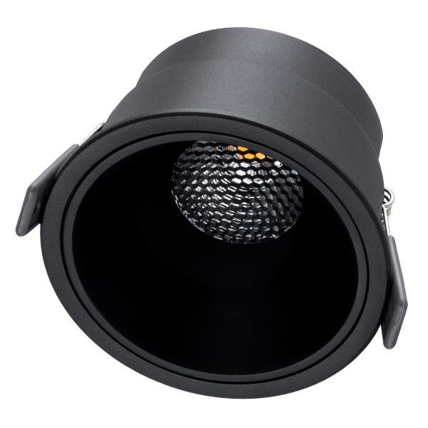 PLUTO-B 60262 Χωνευτό LED Spot Downlight TrimLess Φ10.4cm 15W 1950lm 38° AC 220-240V IP20 Φ10.4 x Υ6.5cm - Στρόγγυλο - Μαύρο & Anti-Glare HoneyComb - Φυσικό Λευκό 4500K - Bridgelux COB - 5 Years Warranty - Image 2