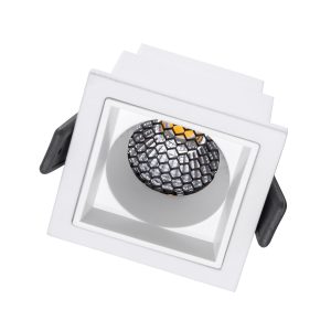 PLUTO-S 60266 Χωνευτό LED Spot Downlight TrimLess Μ6.4xΠ6.4cm 7W 910lm 38° AC 220-240V IP20 Μ6.4 x Π6.4 x Υ4.9cm – Τετράγωνο – Λευκό & Anti-Glare HoneyComb – Φυσικό Λευκό 4500K – Bridgelux COB – 5 Years Warranty