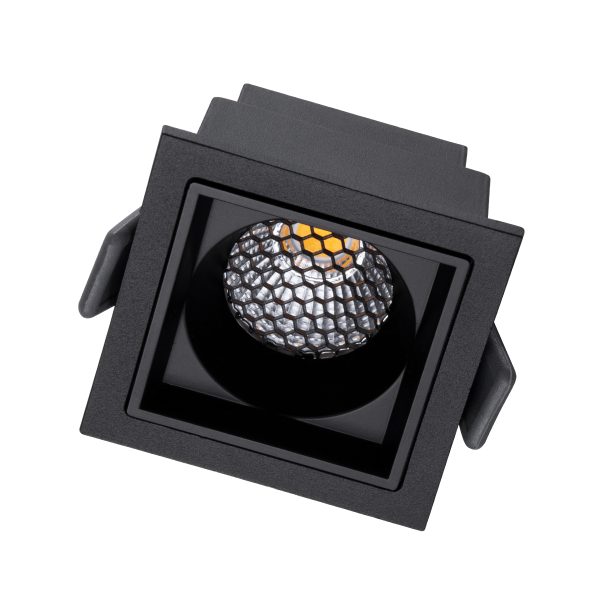 PLUTO-S 60268 Χωνευτό LED Spot Downlight TrimLess Μ6.4xΠ6.4cm 7W 910lm 38° AC 220-240V IP20 Μ6.4 x Π6.4 x Υ4.9cm - Τετράγωνο - Μαύρο & Anti-Glare HoneyComb - Φυσικό Λευκό 4500K - Bridgelux COB - 5 Years Warranty - Image 2