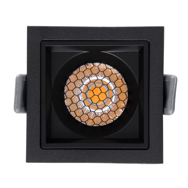 PLUTO-S 60268 Χωνευτό LED Spot Downlight TrimLess Μ6.4xΠ6.4cm 7W 910lm 38° AC 220-240V IP20 Μ6.4 x Π6.4 x Υ4.9cm - Τετράγωνο - Μαύρο & Anti-Glare HoneyComb - Φυσικό Λευκό 4500K - Bridgelux COB - 5 Years Warranty - Image 5