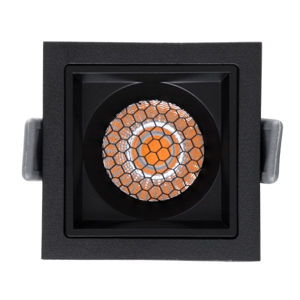 PLUTO-S 60269 Χωνευτό LED Spot Downlight TrimLess Μ6.4xΠ6.4cm 7W 875lm 38° AC 220-240V IP20 Μ6.4 x Π6.4 x Υ4.9cm - Τετράγωνο - Μαύρο & Anti-Glare HoneyComb - Θερμό Λευκό 2700K - Bridgelux COB - 5 Years Warranty - Image 5