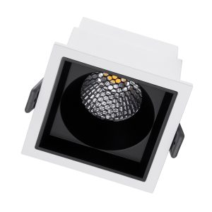 PLUTO-M 60270 Χωνευτό LED Spot Downlight TrimLess Μ8.4xΠ8.4cm 10W 1300lm 38° AC 220-240V IP20 Μ8.4 x Π8.4 x Υ5.9cm – Τετράγωνο – Λευκό με Μαύρο Κάτοπτρο & Anti-Glare HoneyComb – Φυσικό Λευκό 4500K – Bridgelux COB – 5 Years Warranty