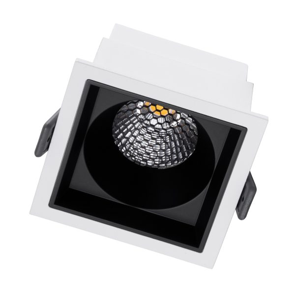 PLUTO-M 60270 Χωνευτό LED Spot Downlight TrimLess Μ8.4xΠ8.4cm 10W 1300lm 38° AC 220-240V IP20 Μ8.4 x Π8.4 x Υ5.9cm - Τετράγωνο - Λευκό με Μαύρο Κάτοπτρο & Anti-Glare HoneyComb - Φυσικό Λευκό 4500K - Bridgelux COB - 5 Years Warranty - Image 2