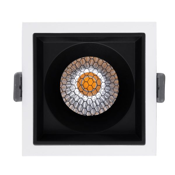 PLUTO-M 60270 Χωνευτό LED Spot Downlight TrimLess Μ8.4xΠ8.4cm 10W 1300lm 38° AC 220-240V IP20 Μ8.4 x Π8.4 x Υ5.9cm - Τετράγωνο - Λευκό με Μαύρο Κάτοπτρο & Anti-Glare HoneyComb - Φυσικό Λευκό 4500K - Bridgelux COB - 5 Years Warranty - Image 5