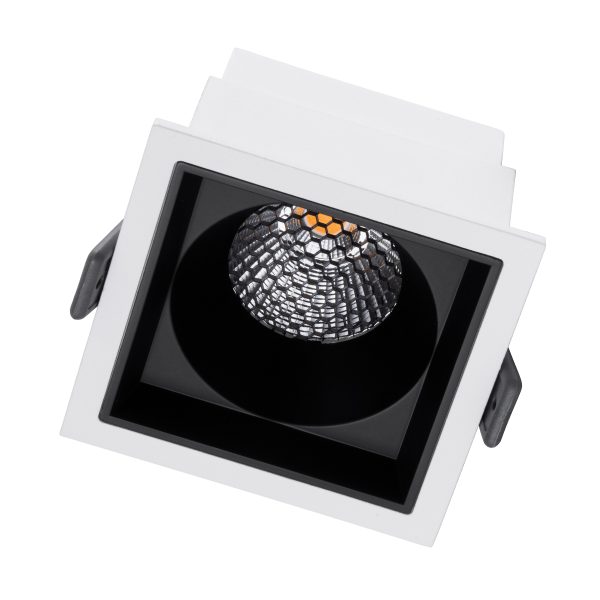 PLUTO-M 60271 Χωνευτό LED Spot Downlight TrimLess Μ8.4xΠ8.4cm 10W 1250lm 38° AC 220-240V IP20 Μ8.4 x Π8.4 x Υ5.9cm - Τετράγωνο - Λευκό με Μαύρο Κάτοπτρο & Anti-Glare HoneyComb - Θερμό Λευκό 2700K - Bridgelux COB - 5 Years Warranty - Image 2