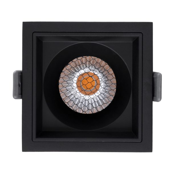 PLUTO-M 60275 Χωνευτό LED Spot Downlight TrimLess Μ8.4xΠ8.4cm 10W 1250lm 38° AC 220-240V IP20 Μ8.4 x Π8.4 x Υ5.9cm - Τετράγωνο - Μαύρο & Anti-Glare HoneyComb - Θερμό Λευκό 2700K - Bridgelux COB - 5 Years Warranty - Image 5