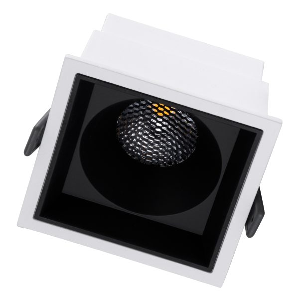 PLUTO-B 60276 Χωνευτό LED Spot Downlight TrimLess Μ10.4xΠ10.4cm 15W 1950lm 38° AC 220-240V IP20 Μ10.4 x Π10.4 x Υ6.5cm - Τετράγωνο - Λευκό με Μαύρο Κάτοπτρο & Anti-Glare HoneyComb - Φυσικό Λευκό 4500K - Bridgelux COB - 5 Years Warranty - Image 2