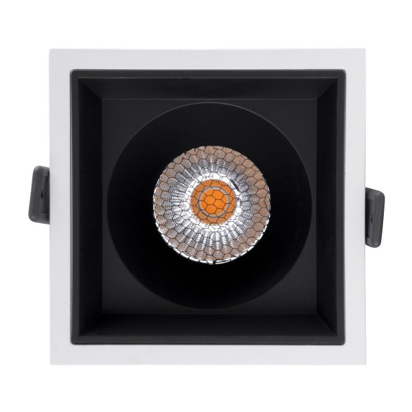 PLUTO-B 60277 Χωνευτό LED Spot Downlight TrimLess Μ10.4xΠ10.4cm 15W 1875lm 38° AC 220-240V IP20 Μ10.4 x Π10.4 x Υ6.5cm - Τετράγωνο - Λευκό με Μαύρο Κάτοπτρο & Anti-Glare HoneyComb - Θερμό Λευκό 2700K - Bridgelux COB - 5 Years Warranty - Image 5