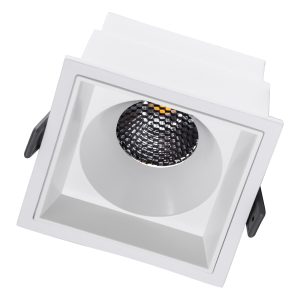 PLUTO-B 60278 Χωνευτό LED Spot Downlight TrimLess Μ10.4xΠ10.4cm 15W 1950lm 38° AC 220-240V IP20 Μ10.4 x Π10.4 x Υ6.5cm – Τετράγωνο – Λευκό & Anti-Glare HoneyComb – Φυσικό Λευκό 4500K – Bridgelux COB – 5 Years Warranty