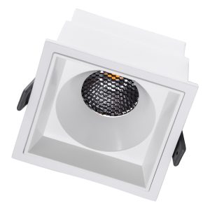 PLUTO-B 60279 Χωνευτό LED Spot Downlight TrimLess Μ10.4xΠ10.4cm 15W 1875lm 38° AC 220-240V IP20 Μ10.4 x Π10.4 x Υ6.5cm – Τετράγωνο – Λευκό & Anti-Glare HoneyComb – Θερμό Λευκό 2700K – Bridgelux COB – 5 Years Warranty
