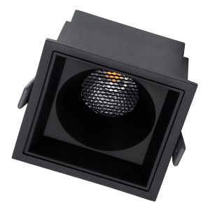 PLUTO-B 60280 Χωνευτό LED Spot Downlight TrimLess Μ10.4xΠ10.4cm 15W 1950lm 38° AC 220-240V IP20 Μ10.4 x Π10.4 x Υ6.5cm – Τετράγωνο – Μαύρο & Anti-Glare HoneyComb – Φυσικό Λευκό 4500K – Bridgelux COB – 5 Years Warranty