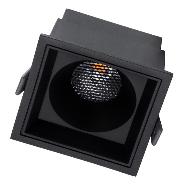 PLUTO-B 60281 Χωνευτό LED Spot Downlight TrimLess Μ10.4xΠ10.4cm 15W 1875lm 38° AC 220-240V IP20 Μ10.4 x Π10.4 x Υ6.5cm - Τετράγωνο - Μαύρο & Anti-Glare HoneyComb - Θερμό Λευκό 2700K - Bridgelux COB - 5 Years Warranty - Image 2