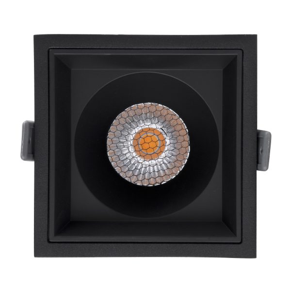 PLUTO-B 60281 Χωνευτό LED Spot Downlight TrimLess Μ10.4xΠ10.4cm 15W 1875lm 38° AC 220-240V IP20 Μ10.4 x Π10.4 x Υ6.5cm - Τετράγωνο - Μαύρο & Anti-Glare HoneyComb - Θερμό Λευκό 2700K - Bridgelux COB - 5 Years Warranty - Image 5