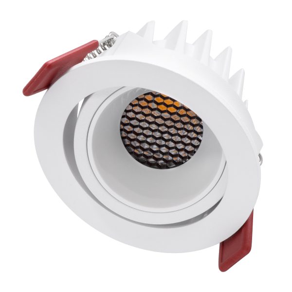 LEO-R 60285 Χωνευτό LED Spot Downlight TrimLess Φ8.5cm 10W 1250lm 38° AC 220-240V IP20 Φ8.5 x Υ6.6cm - Στρόγγυλο - Κινούμενο - Λευκό & Anti-Glare HoneyComb - Θερμό Λευκό 2700K - Bridgelux COB - 5 Years Warranty - Image 2