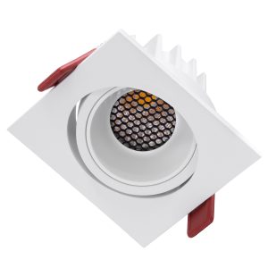 LEO-SQ 60290 Χωνευτό LED Spot Downlight TrimLess Μ8.5xΠ8.5cm 10W 1300lm 38° AC 220-240V IP20 Μ8.5 x Π8.5 x Υ6.6cm – Τετράγωνο – Κινούμενο – Λευκό & Anti-Glare HoneyComb – Φυσικό Λευκό 4500K – Bridgelux COB – 5 Years Warranty