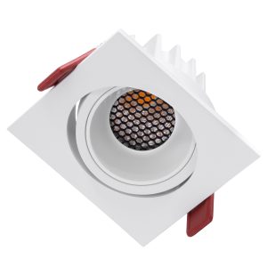 LEO-SQ 60291 Χωνευτό LED Spot Downlight TrimLess Μ8.5xΠ8.5cm 10W 1250lm 38° AC 220-240V IP20 Μ8.5 x Π8.5 x Υ6.6cm – Τετράγωνο – Κινούμενο – Λευκό & Anti-Glare HoneyComb – Θερμό Λευκό 2700K – Bridgelux COB – 5 Years Warranty