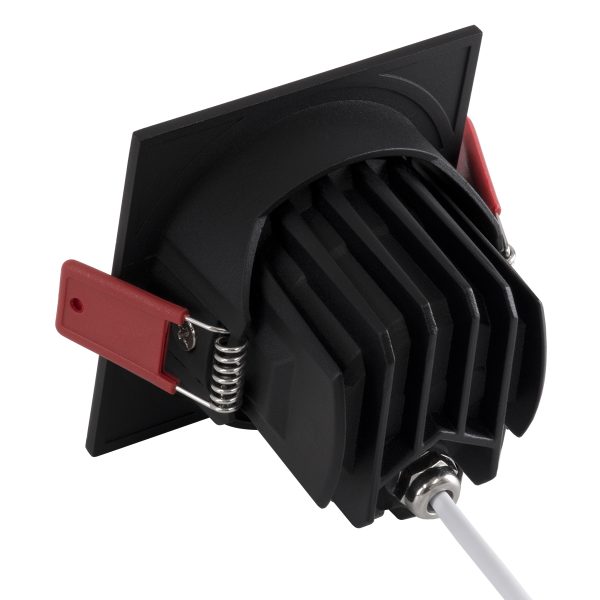 LEO-SQ 60292 Χωνευτό LED Spot Downlight TrimLess Μ8.5xΠ8.5cm 10W 1300lm 38° AC 220-240V IP20 Μ8.5 x Π8.5 x Υ6.6cm - Τετράγωνο - Κινούμενο - Μαύρο & Anti-Glare HoneyComb - Φυσικό Λευκό 4500K - Bridgelux COB - 5 Years Warranty - Image 3