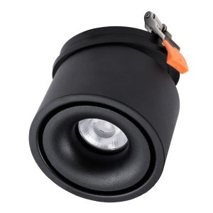 OMEGA-R 60296 Χωνευτό LED Spot Downlight TrimLess Φ10cm 12W 1560lm 36° AC 220-240V IP20 Φ10 x Υ8.2cm – Στρόγγυλο – Μαύρο – Φυσικό Λευκό 4500K – Bridgelux COB – 5 Years Warranty