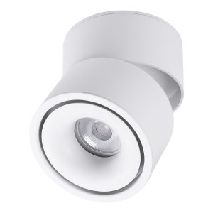 OMEGA-S 60299 Επιφανειακό LED Spot Downlight Φ10cm 12W 1500lm 36° AC 220-240V IP20 Φ10 x Υ10.5cm – Στρόγγυλο – Λευκό – Θερμό Λευκό 2700K – Bridgelux COB – 5 Years Warranty