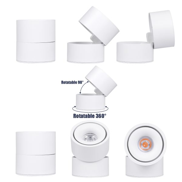 OMEGA-S 60299 Επιφανειακό LED Spot Downlight Φ10cm 12W 1500lm 36° AC 220-240V IP20 Φ10 x Υ10.5cm - Στρόγγυλο - Λευκό - Θερμό Λευκό 2700K - Bridgelux COB - 5 Years Warranty - Image 3