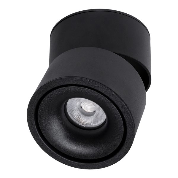 OMEGA-S 60300 Επιφανειακό LED Spot Downlight Φ10cm 12W 1560lm 36° AC 220-240V IP20 Φ10 x Υ10.5cm - Στρόγγυλο - Μαύρο - Φυσικό Λευκό 4500K - Bridgelux COB - 5 Years Warranty - Image 2