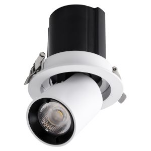 VIRGO-S 60302 Χωνευτό LED Spot Downlight TrimLess Φ9cm 7W 910lm 36° AC 220-240V IP20 Φ9cm x Υ9cm – Στρόγγυλο – Λευκό με Μαύρο Κάτοπτρο – Φυσικό Λευκό 4500K – Bridgelux COB – 5 Years Warranty