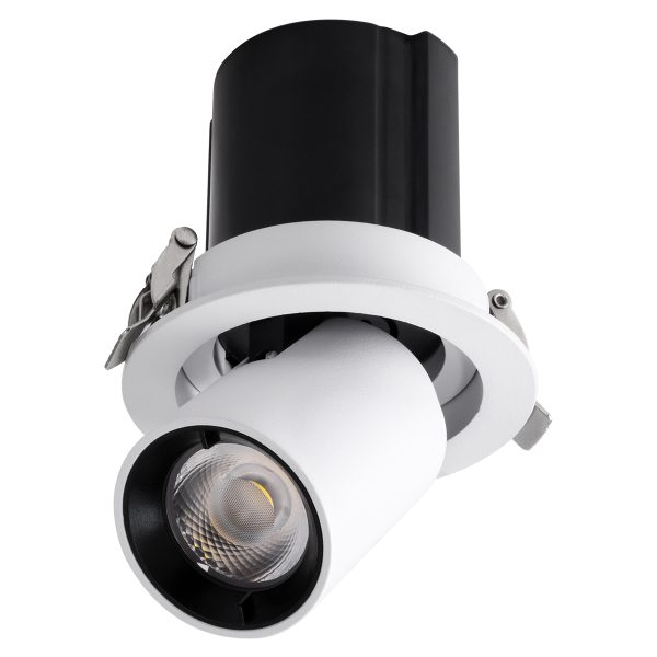 VIRGO-S 60302 Χωνευτό LED Spot Downlight TrimLess Φ9cm 7W 910lm 36° AC 220-240V IP20 Φ9cm x Υ9cm - Στρόγγυλο - Λευκό με Μαύρο Κάτοπτρο - Φυσικό Λευκό 4500K - Bridgelux COB - 5 Years Warranty - Image 2