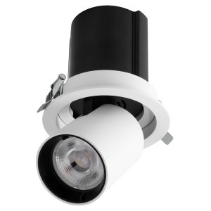 VIRGO-M 60306 Χωνευτό LED Spot Downlight TrimLess Φ11cm 12W 1560lm 36° AC 220-240V IP20 Φ11cm x Υ11.5cm – Στρόγγυλο – Λευκό με Μαύρο Κάτοπτρο – Φυσικό Λευκό 4500K – Bridgelux COB – 5 Years Warranty