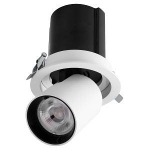 VIRGO-M 60307 Χωνευτό LED Spot Downlight TrimLess Φ11cm 12W 1500lm 36° AC 220-240V IP20 Φ11cm x Υ11.5cm – Στρόγγυλο – Λευκό με Μαύρο Κάτοπτρο – Θερμό Λευκό 2700K – Bridgelux COB – 5 Years Warranty