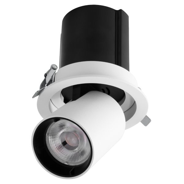 VIRGO-M 60307 Χωνευτό LED Spot Downlight TrimLess Φ11cm 12W 1500lm 36° AC 220-240V IP20 Φ11cm x Υ11.5cm - Στρόγγυλο - Λευκό με Μαύρο Κάτοπτρο - Θερμό Λευκό 2700K - Bridgelux COB - 5 Years Warranty - Image 2
