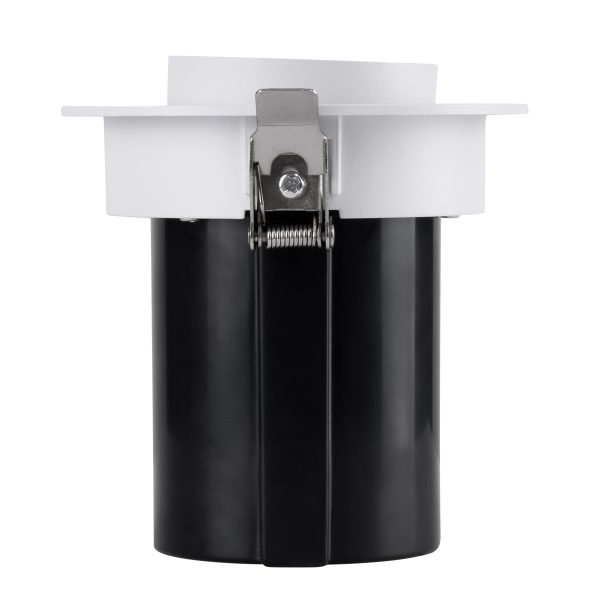 VIRGO-M 60307 Χωνευτό LED Spot Downlight TrimLess Φ11cm 12W 1500lm 36° AC 220-240V IP20 Φ11cm x Υ11.5cm - Στρόγγυλο - Λευκό με Μαύρο Κάτοπτρο - Θερμό Λευκό 2700K - Bridgelux COB - 5 Years Warranty - Image 4