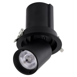 VIRGO-M 60308 Χωνευτό LED Spot Downlight TrimLess Φ11cm 12W 1560lm 36° AC 220-240V IP20 Φ11cm x Υ11.5cm – Στρόγγυλο – Μαύρο – Φυσικό Λευκό 4500K – Bridgelux COB – 5 Years Warranty