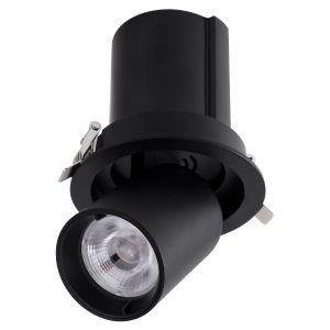 VIRGO-M 60309 Χωνευτό LED Spot Downlight TrimLess Φ11cm 12W 1500lm 36° AC 220-240V IP20 Φ11cm x Υ11.5cm – Στρόγγυλο – Μαύρο – Θερμό Λευκό 2700K – Bridgelux COB – 5 Years Warranty