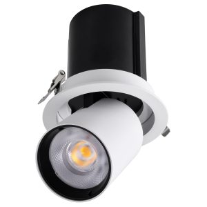 VIRGO-B 60310 Χωνευτό LED Spot Downlight TrimLess Φ13.5cm 20W 2600lm 36° AC 220-240V IP20 Φ13.5cm x Υ14cm – Στρόγγυλο – Λευκό με Μαύρο Κάτοπτρο – Φυσικό Λευκό 4500K – Bridgelux COB – 5 Years Warranty
