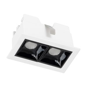 LUMINAR SUPERIOR 60317 Χωνευτό LED Spot Downlight TrimLess 4W 540lm 36° AC 220-240V IP20 Μ7.5 x Π4.3 x Υ4.5cm – Λευκό με Μαύρο Κάτοπτρο – Θερμό Λευκό 2700K – Bridgelux High Lumen Chip Gen2 – TÜV Certified Driver – 5 Years Warranty