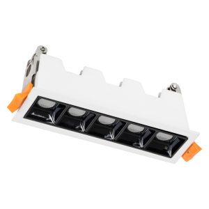 LUMINAR SUPERIOR 60319 Χωνευτό LED Spot Downlight TrimLess 10W 1350lm 36° AC 220-240V IP20 Μ14.8 x Π4.3 x Υ4.5cm – Λευκό με Μαύρο Κάτοπτρο – Θερμό Λευκό 2700K – Bridgelux High Lumen Chip Gen2 – TÜV Certified Driver – 5 Years Warranty