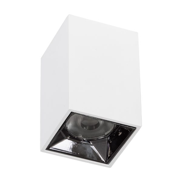 LUMINAR SUPERIOR 60323 Επιφανειακό LED Spot Downlight TrimLess 3W 405lm 36° AC 220-240V IP20 Μ4.2 x Π4.2 x Υ6.6cm - Λευκό με Κάτοπτρο Χρωμίου - Θερμό Λευκό 2700K - Bridgelux High Lumen Chip Gen2 - TÜV Certified Driver - 5 Years Warranty - Image 2