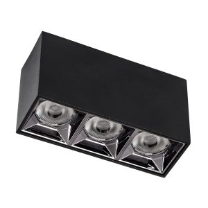 LUMINAR SUPERIOR 60324 Επιφανειακό LED Spot Downlight TrimLess 12W 1680lm 36° AC 220-240V IP20 Μ11.8 x Π4.2 x Υ6.6cm – Μαύρο με Κάτοπτρο Χρωμίου – Φυσικό Λευκό 4500K – Bridgelux High Lumen Chip Gen2 – TÜV Certified Driver – 5 Years Warranty
