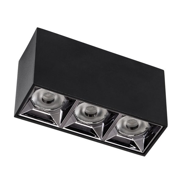 LUMINAR SUPERIOR 60324 Επιφανειακό LED Spot Downlight TrimLess 12W 1680lm 36° AC 220-240V IP20 Μ11.8 x Π4.2 x Υ6.6cm - Μαύρο με Κάτοπτρο Χρωμίου - Φυσικό Λευκό 4500K - Bridgelux High Lumen Chip Gen2 - TÜV Certified Driver - 5 Years Warranty - Image 2