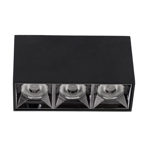LUMINAR SUPERIOR 60324 Επιφανειακό LED Spot Downlight TrimLess 12W 1680lm 36° AC 220-240V IP20 Μ11.8 x Π4.2 x Υ6.6cm - Μαύρο με Κάτοπτρο Χρωμίου - Φυσικό Λευκό 4500K - Bridgelux High Lumen Chip Gen2 - TÜV Certified Driver - 5 Years Warranty - Image 3