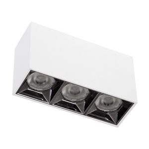 LUMINAR SUPERIOR 60326 Επιφανειακό LED Spot Downlight TrimLess 12W 1680lm 36° AC 220-240V IP20 Μ11.8 x Π4.2 x Υ6.6cm – Λευκό με Κάτοπτρο Χρωμίου – Φυσικό Λευκό 4500K – Bridgelux High Lumen Chip Gen2 – TÜV Certified Driver – 5 Years Warranty