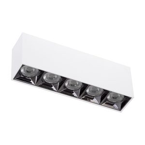 LUMINAR SUPERIOR 60331 Επιφανειακό LED Spot Downlight TrimLess 20W 2700lm 36° AC 220-240V IP20 Μ19.5 x Π4.2 x Υ6.6cm – Λευκό με Κάτοπτρο Χρωμίου – Θερμό Λευκό 2700K – Bridgelux High Lumen Chip Gen2 – TÜV Certified Driver – 5 Years Warranty