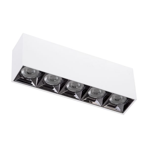 LUMINAR SUPERIOR 60331 Επιφανειακό LED Spot Downlight TrimLess 20W 2700lm 36° AC 220-240V IP20 Μ19.5 x Π4.2 x Υ6.6cm - Λευκό με Κάτοπτρο Χρωμίου - Θερμό Λευκό 2700K - Bridgelux High Lumen Chip Gen2 - TÜV Certified Driver - 5 Years Warranty - Image 2