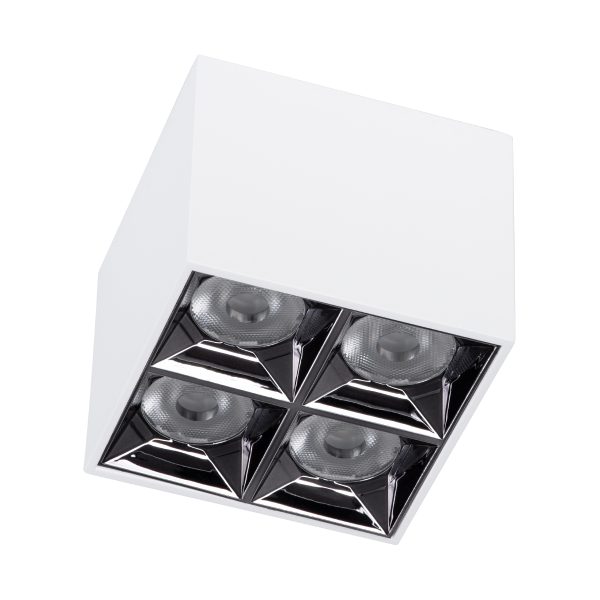 LUMINAR SUPERIOR 60335 Επιφανειακό LED Spot Downlight TrimLess 14W 1890lm 36° AC 220-240V IP20 Μ8.2 x Π8.2 x Υ6.6cm - Λευκό με Κάτοπτρο Χρωμίου - Θερμό Λευκό 2700K - Bridgelux High Lumen Chip Gen2 - TÜV Certified Driver - 5 Years Warranty - Image 2