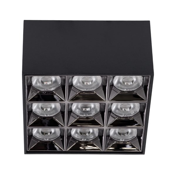 LUMINAR SUPERIOR 60337 Επιφανειακό LED Spot Downlight TrimLess 30W 4050lm 36° AC 220-240V IP20 Μ12 x Π12 x Υ6.6cm - Μαύρο με Κάτοπτρο Χρωμίου - Θερμό Λευκό 2700K - Bridgelux High Lumen Chip Gen2 - TÜV Certified Driver - 5 Years Warranty - Image 3