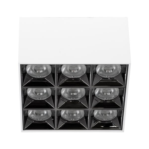 LUMINAR SUPERIOR 60339 Επιφανειακό LED Spot Downlight TrimLess 30W 4050lm 36° AC 220-240V IP20 Μ12 x Π12 x Υ6.6cm - Λευκό με Κάτοπτρο Χρωμίου - Θερμό Λευκό 2700K - Bridgelux High Lumen Chip Gen2 - TÜV Certified Driver - 5 Years Warranty - Image 3