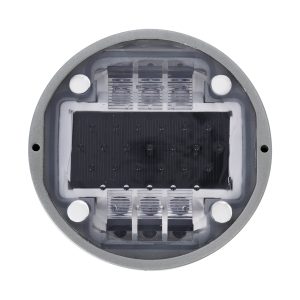 ROADER 60367 Professional LED Strobe Αυτόνομος Ηλιακός Χωνευτός Ανακλαστήρας Οδοστρώματος με Ενσωματωμένο Φωτοβολταϊκό Panel 2.5V 220mA & Επαναφορτιζόμενη Μπαταρία Ni-MH 1.2V 1200mAh – Αδιάβροχο IP68 – Ψυχρό Λευκό 6000K – Max Pass Load 20 Τόνοι – Φ12.